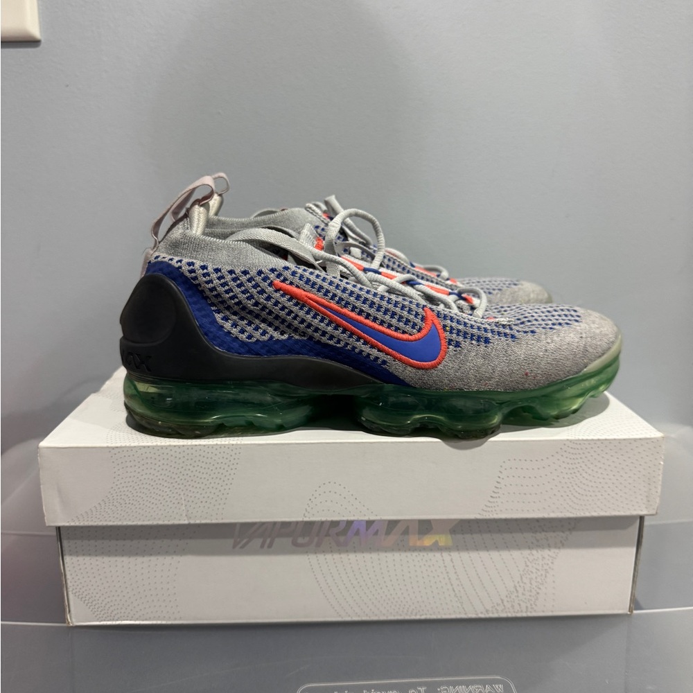 Nike VaporMax Sneakers - Gray, Blue, and Red